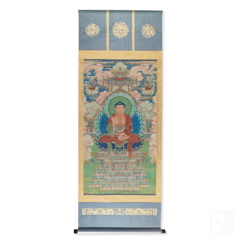 IMPORTANTE ET TRÈS GRANDE PEINTURE REPRÉSENTANT LE BOUDDHA SHAKYAMUNI - 图18